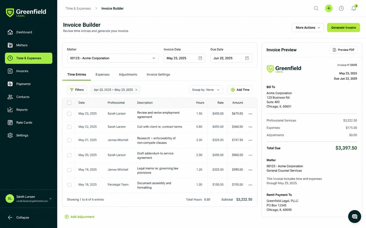 Tabs3 Software billing view
