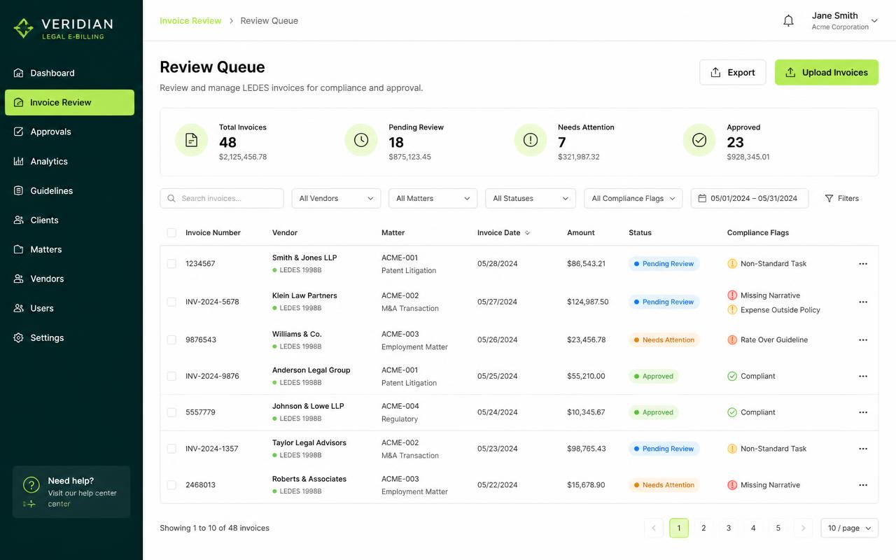 Bilr matter management view